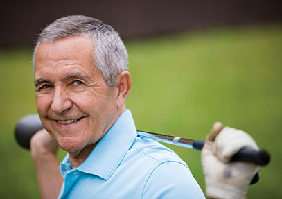A man holding a gold club. Links to Beneficiary Designations A man holding a gold club. Links to Beneficiary Designations